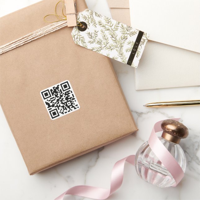 Autocollant de code qr carré personnalisé (Cadeaux)