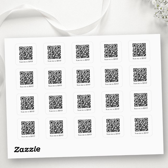 Autocollant de code QR pour réponse au mariage (Add your website QR code.)