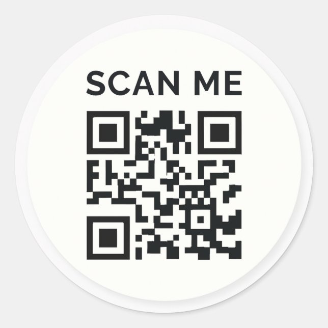 Autocollant de code QR « scannez-moi » minimal (Devant)