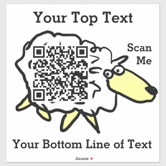Autocollant de code QR Sheep Fun (Feuille)