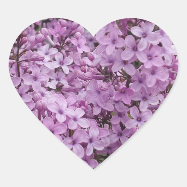 Autocollant de coeur à fleurs violettes (Devant)