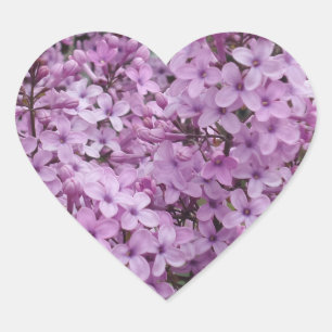 Autocollant de coeur à fleurs violettes