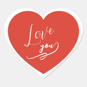 Autocollant de cœur Cute Love You 