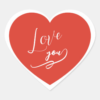 Autocollant de cœur Cute Love You