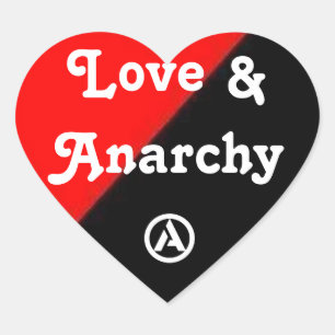 Autocollant de coeur d'amour et d'anarchie