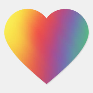 Autocollant de coeur d'arc-en-ciel