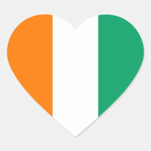 Autocollant de coeur de drapeau de d'Ivoire de