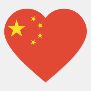 Autocollant de coeur de drapeau de la Chine