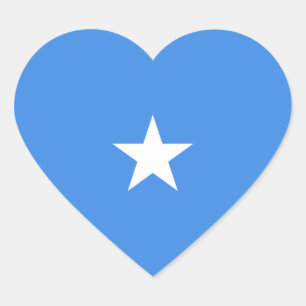 Autocollant de coeur de drapeau de la Somalie