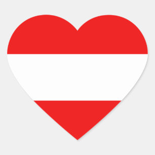 Autocollant de coeur de drapeau de l'Autriche