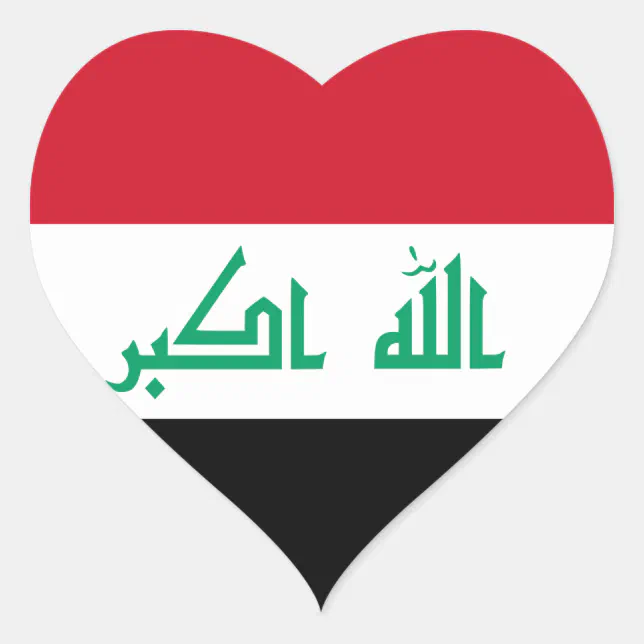 Autocollant de coeur de drapeau de l'Irak