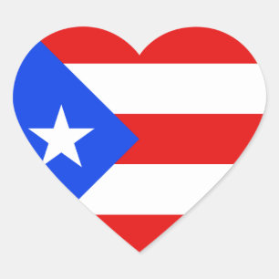 Autocollant de coeur de drapeau de Porto Rico