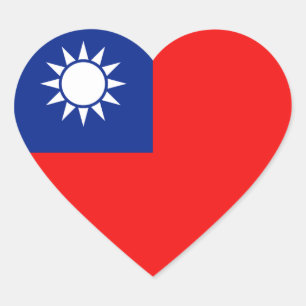 Autocollant de coeur de drapeau de Taïwan