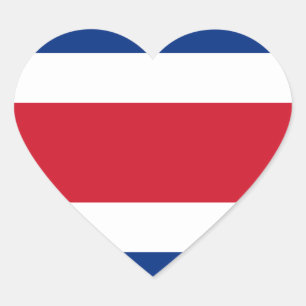 Autocollant de coeur de drapeau du Costa Rica