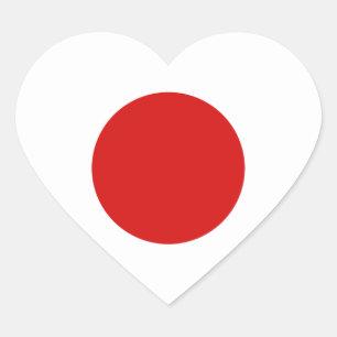 Autocollant de coeur de drapeau du Japon