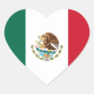 Autocollant de coeur de drapeau du Mexique
