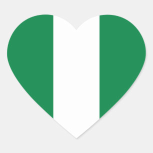 Autocollant de coeur de drapeau du Nigéria
