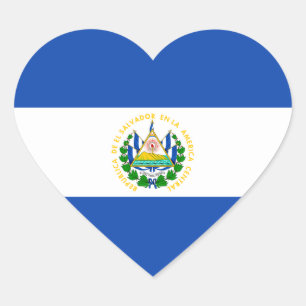 Autocollant de coeur de drapeau du Salvador