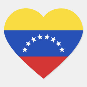 Autocollant de coeur de drapeau du Venezuela