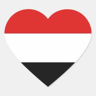 Autocollant de coeur de drapeau du Yémen