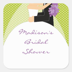 Autocollant de coeur de Fête de la mariée de jeune