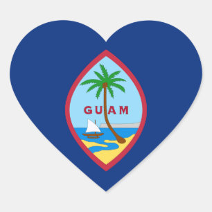 Autocollant de cœur de Guam, Drapeau patriotique g