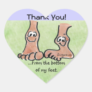 Autocollant de coeur de Merci de pieds de bande