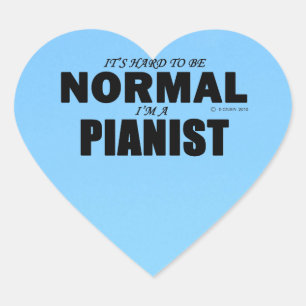 Autocollant de coeur de pianiste