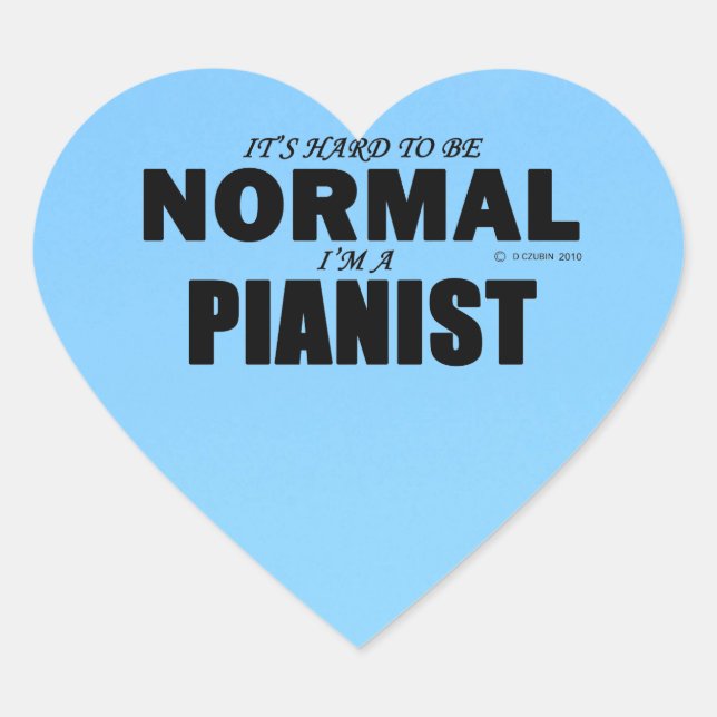 Autocollant de coeur de pianiste (Devant)