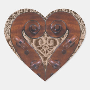 Autocollant de coeur de rouleau de violon
