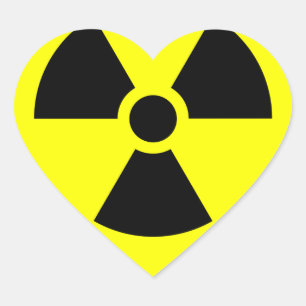Autocollant de coeur de signe de rayonnement