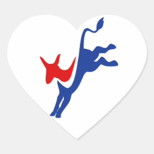 Autocollant de coeur démocrate Donkey