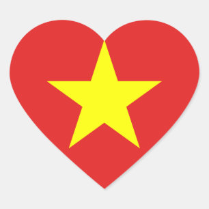 Autocollant de coeur d'étoile de jaune de drapeau