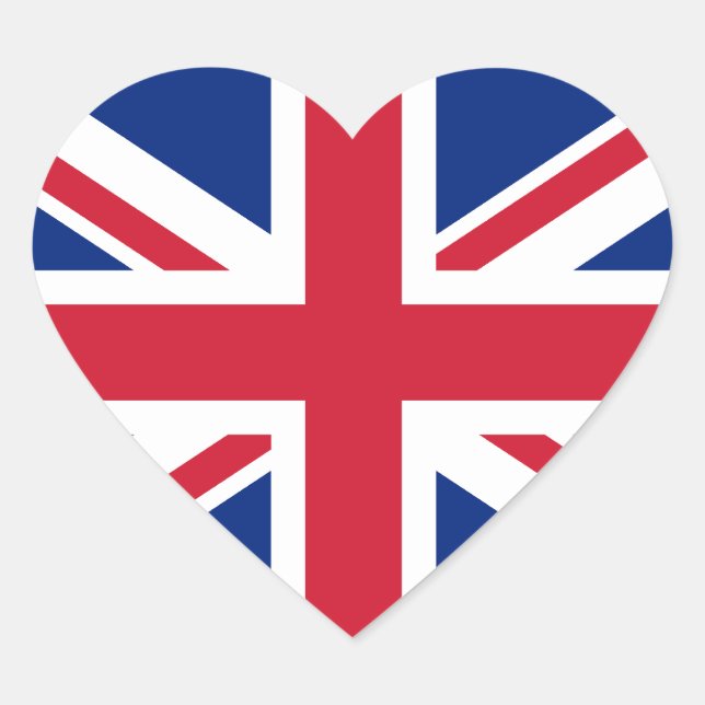 Autocollant de coeur du drapeau britannique (Devant)