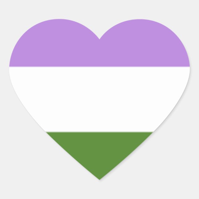 Autocollant de coeur du drapeau de genre (Devant)