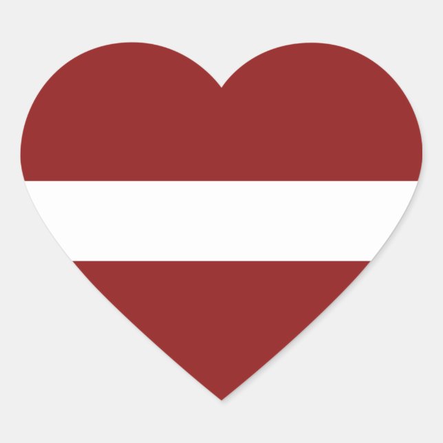 Autocollant de coeur du drapeau de Lettonie (Devant)