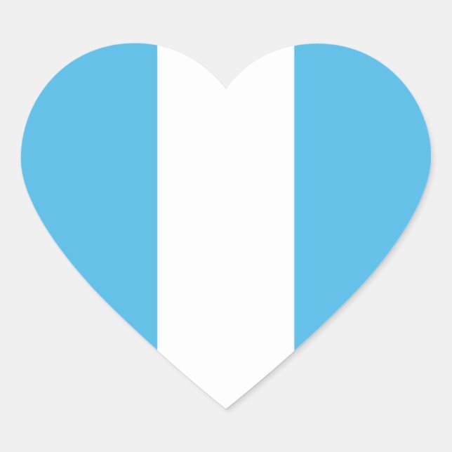 Autocollant de coeur du drapeau du Guatemala (Devant)