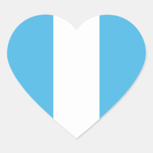 Autocollant de coeur du drapeau du Guatemala