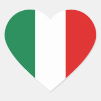 Autocollant de coeur du drapeau italien