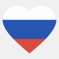Autocollant de coeur du drapeau russe