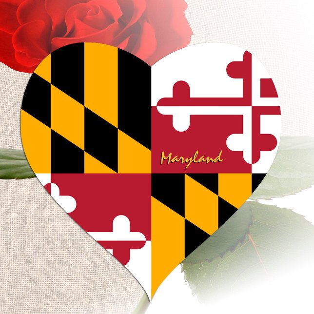Autocollant de coeur du Maryland, Drapeau du Maryl (Créateur téléchargé)