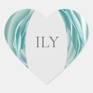 Autocollant de coeur "ILY" personnalisable - Elega