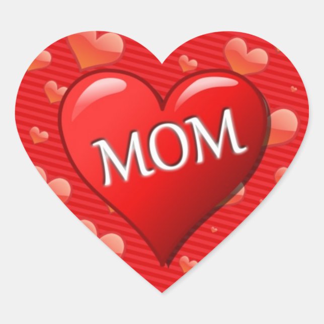 Autocollant de coeur maman (Devant)
