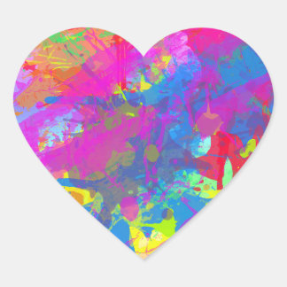 Autocollant de coeur peint