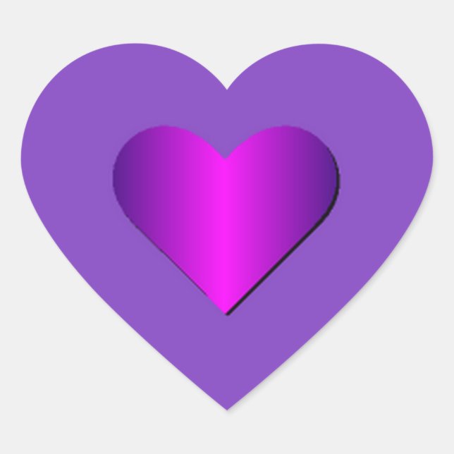 Autocollant de coeur pourpre (Devant)