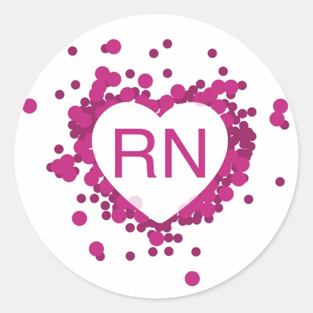 Autocollant de coeur rose RN Nurse (Devant)