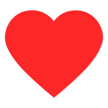Autocollant de coeur rouge mat