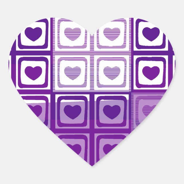 Autocollant de coeur violet (Devant)