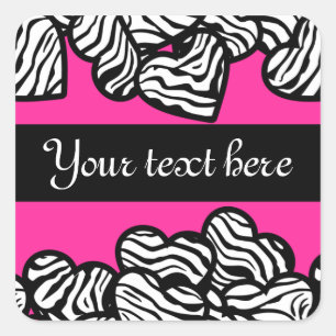 Autocollant de coeur Zebra