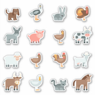 autocollant de collection d'animaux de ferme